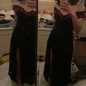Black formal dress with slit